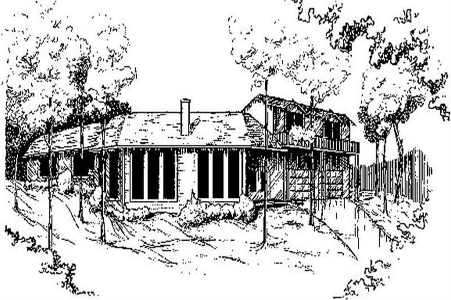 Front view of Contemporary home (ThePlanCollection: House Plan #145-1892)