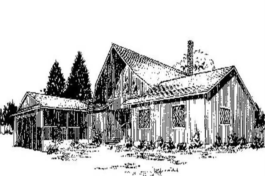 Front view of Contemporary home (ThePlanCollection: House Plan #145-1900)