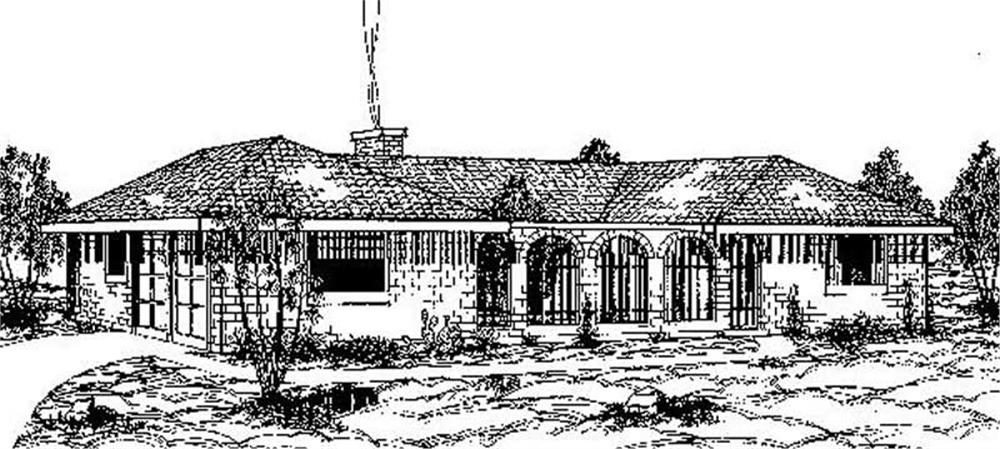 Front view of Mediterranean home (ThePlanCollection: House Plan #145-1904)