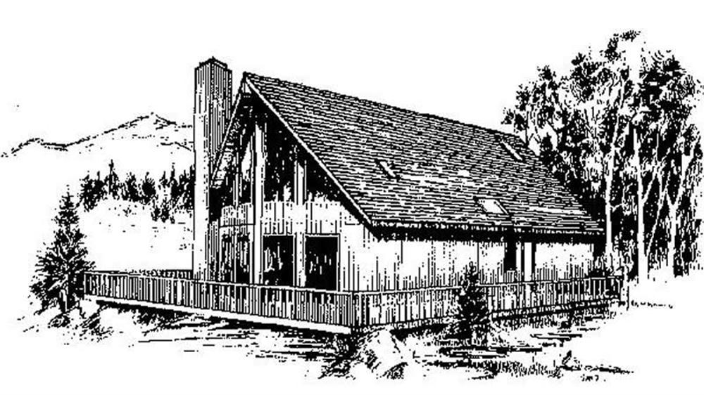 Front view of Vacation Homes home (ThePlanCollection: House Plan #145-1906)