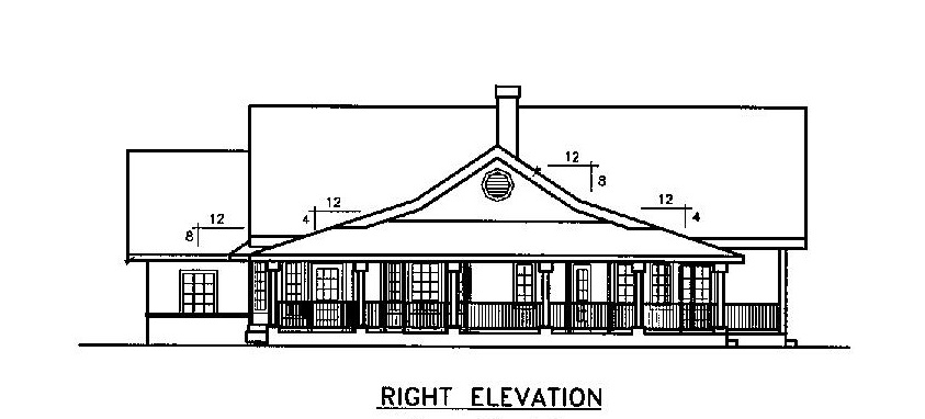 Home Plan Right Elevation of this 3-Bedroom,2561 Sq Ft Plan -145-1922