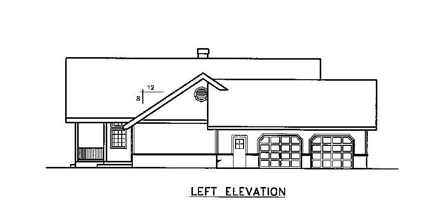 Home Plan Left Elevation of this 3-Bedroom,2561 Sq Ft Plan -145-1922