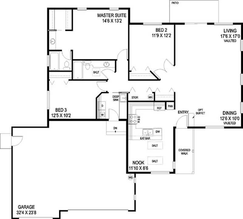 Floor Plan First Story of Contemporary Plan #145-1923