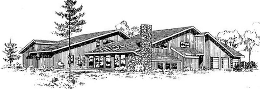 Front view of Contemporary home (ThePlanCollection: House Plan #145-1927)