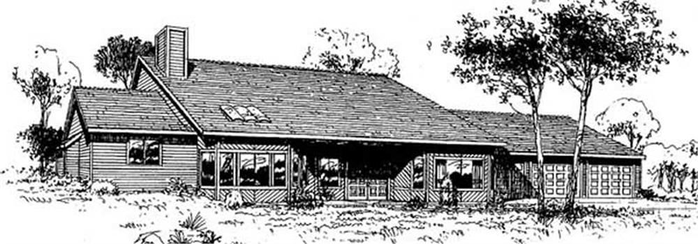 Front view of Contemporary home (ThePlanCollection: House Plan #145-1929)