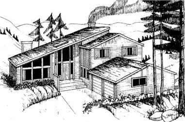 4-Bedroom, 1973 Sq Ft Contemporary House Plan - 145-1942 - Front Exterior