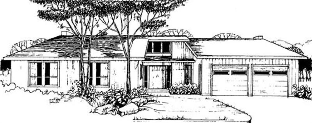 Front view of Contemporary home (ThePlanCollection: House Plan #145-1943)