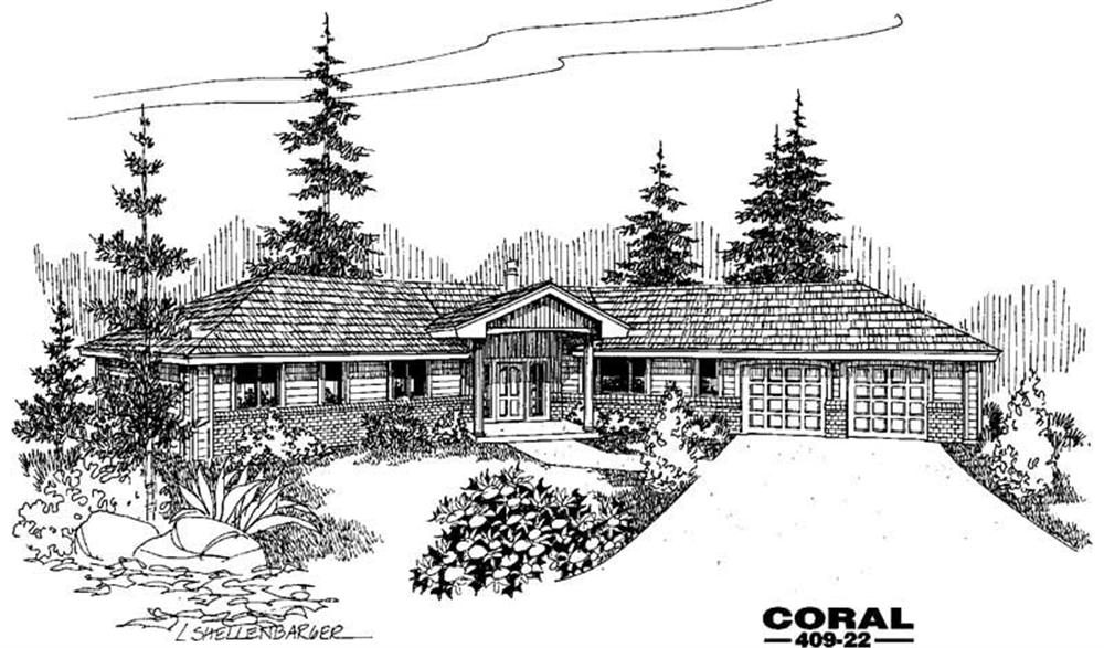 Front view of Contemporary home (ThePlanCollection: House Plan #145-1950)