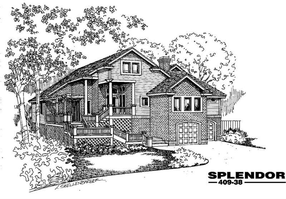 Front view of Country home (ThePlanCollection: House Plan #145-1952)