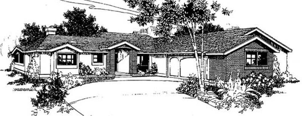 Front view of Contemporary home (ThePlanCollection: House Plan #145-1964)