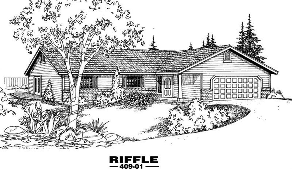 Front view of Contemporary home (ThePlanCollection: House Plan #145-1967)