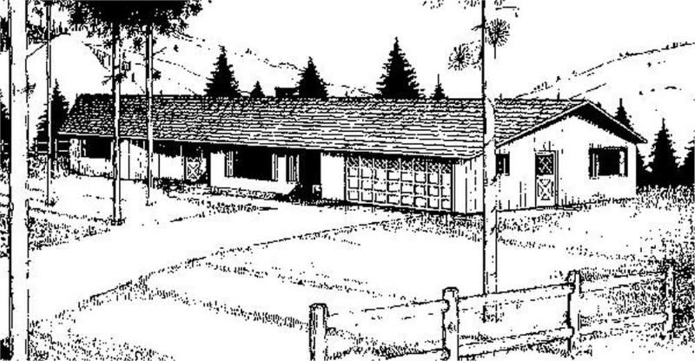 Front view of Country home (ThePlanCollection: House Plan #145-1975)