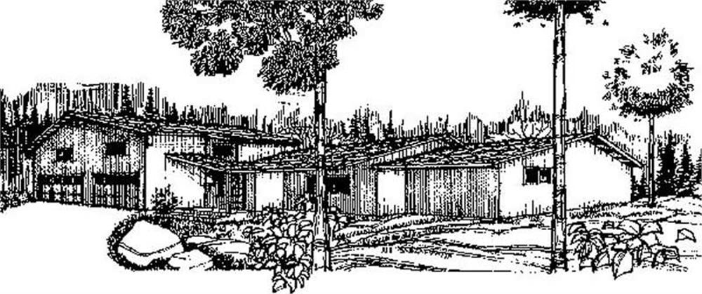 Front view of Contemporary home (ThePlanCollection: House Plan #145-1977)
