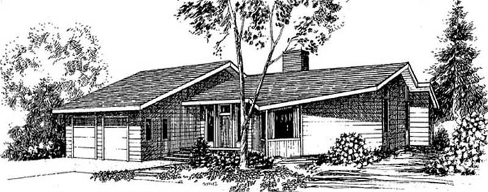 Front view of Contemporary home (ThePlanCollection: House Plan #145-1982)
