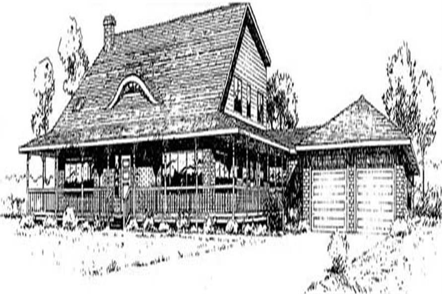 Front view of Ranch home (ThePlanCollection: House Plan #145-1989)