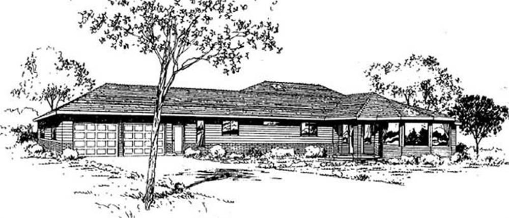 Front view of Contemporary home (ThePlanCollection: House Plan #145-1991)