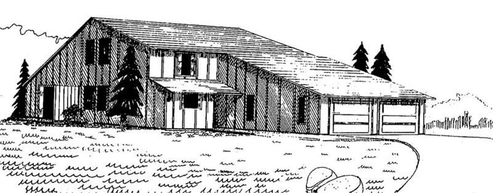 Front view of Contemporary home (ThePlanCollection: House Plan #145-1997)