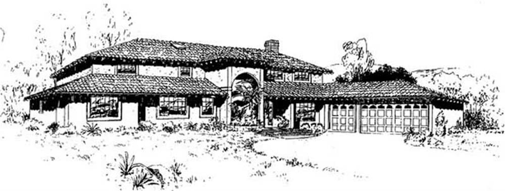 Front view of Mediterranean home (ThePlanCollection: House Plan #145-2004)