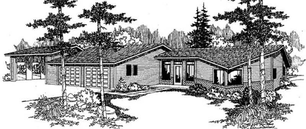 Front view of Contemporary home (ThePlanCollection: House Plan #145-2015)