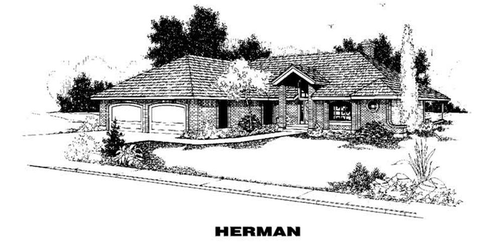 Front view of Luxury home (ThePlanCollection: House Plan #145-2018)