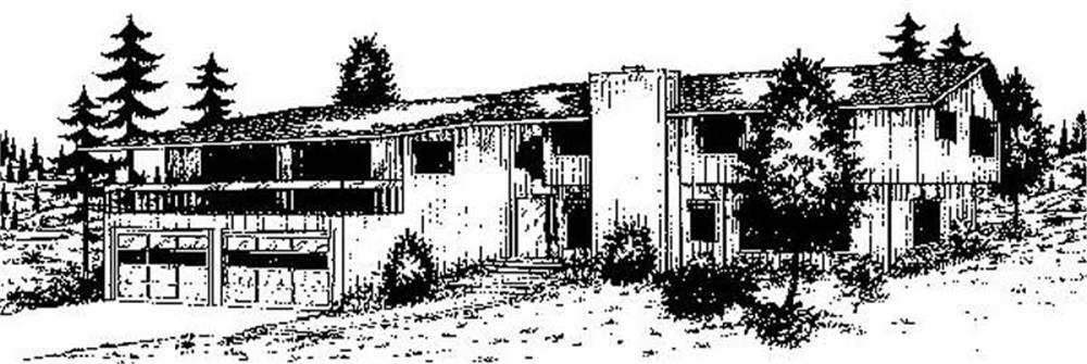Front view of Contemporary home (ThePlanCollection: House Plan #145-2019)