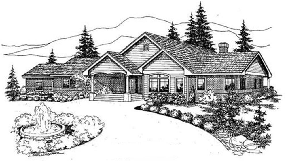 Front view of Colonial home (ThePlanCollection: House Plan #145-2022)