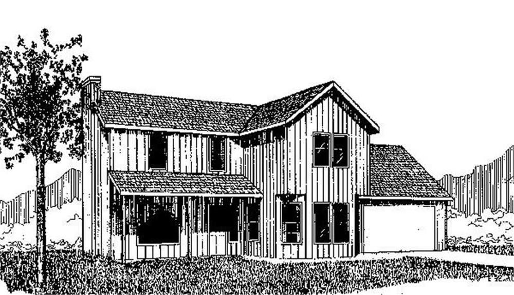 Front view of Contemporary home (ThePlanCollection: House Plan #145-2029)