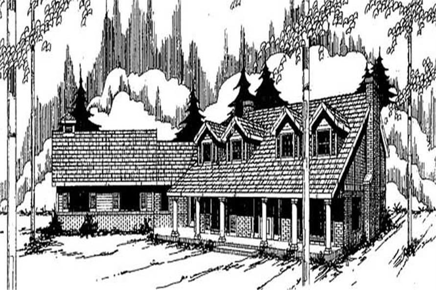 Farmhouse home (ThePlanCollection: Plan #145-2032)