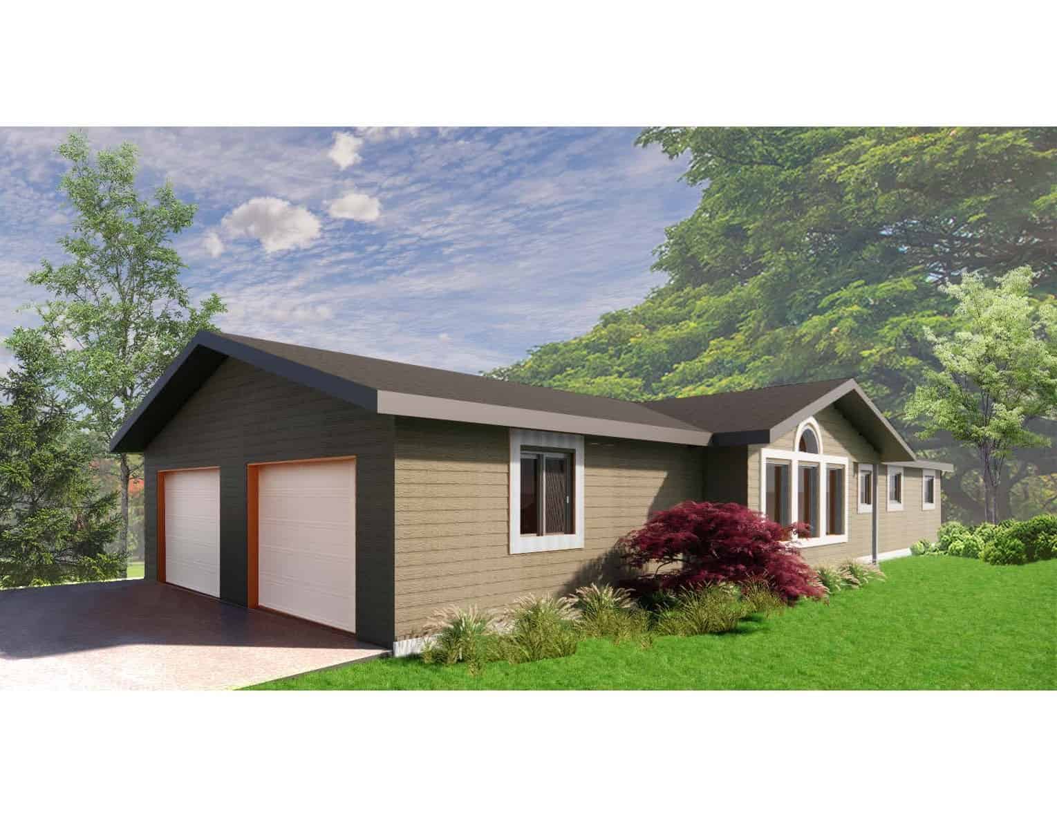Home Plan Left Elevation of this 3-Bedroom,1468 Sq Ft Plan -145-2044