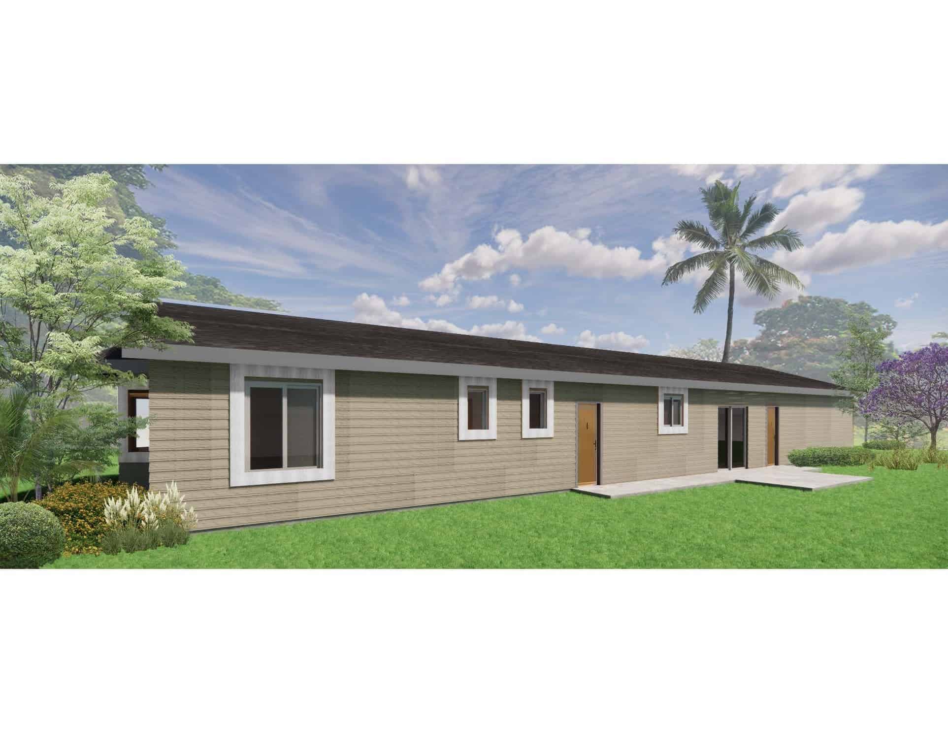 Home Plan Rear Elevation of this 3-Bedroom,1468 Sq Ft Plan -145-2044