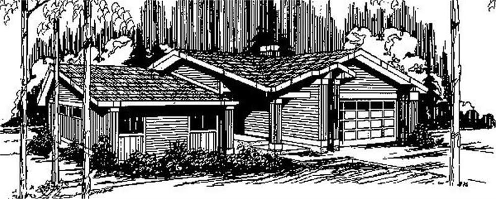 Front view of Contemporary home (ThePlanCollection: House Plan #145-2045)