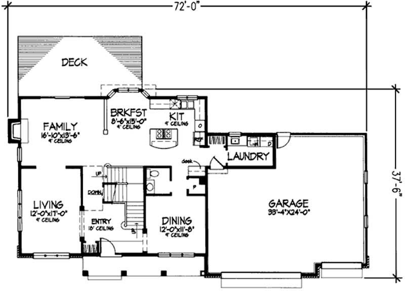 Floor Plan First Story of Country Plan #146-1002