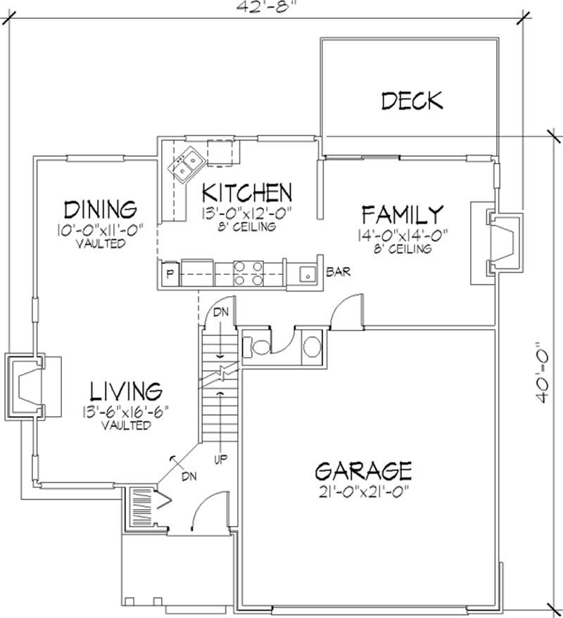 Floor Plan First Story of Country Plan #146-1007