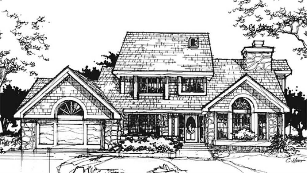 Front view of Traditional home (ThePlanCollection: House Plan #146-1011)