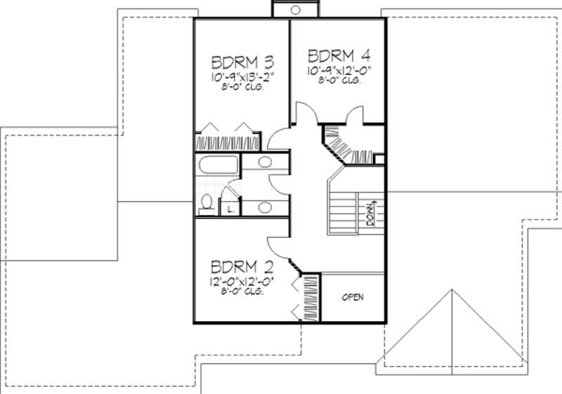 Floor Plan Second Story of Plan #146-1011
