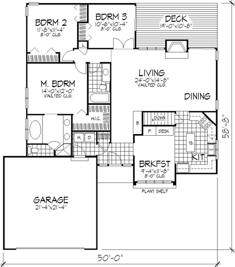Floor Plan First Story of Country Plan #146-1025
