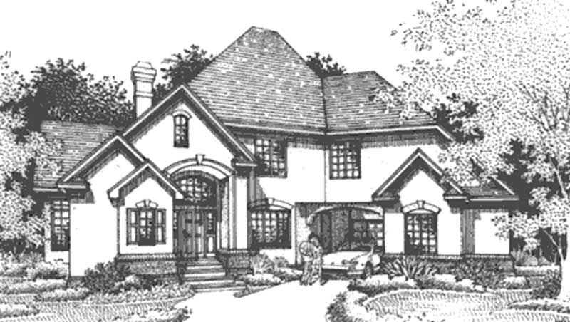 Home Plan Front Elevation of this 4-Bedroom,3005 Sq Ft Plan -146-1026