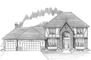 3-Bedroom, 2487 Sq Ft Colonial House Plan - 146-1034 - Front Exterior