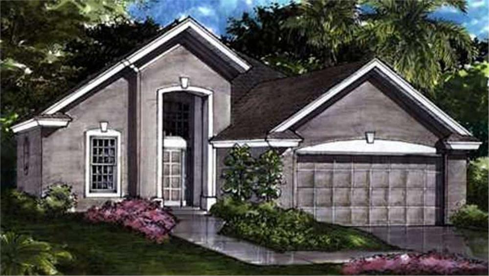Front view of Contemporary home (ThePlanCollection: House Plan #146-1053)