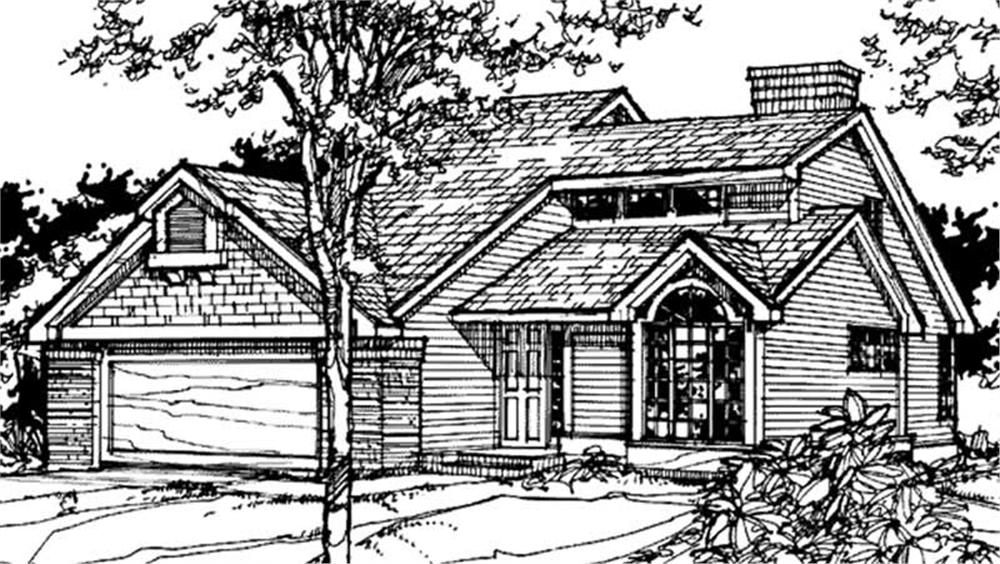 Front view of Contemporary home (ThePlanCollection: House Plan #146-1066)
