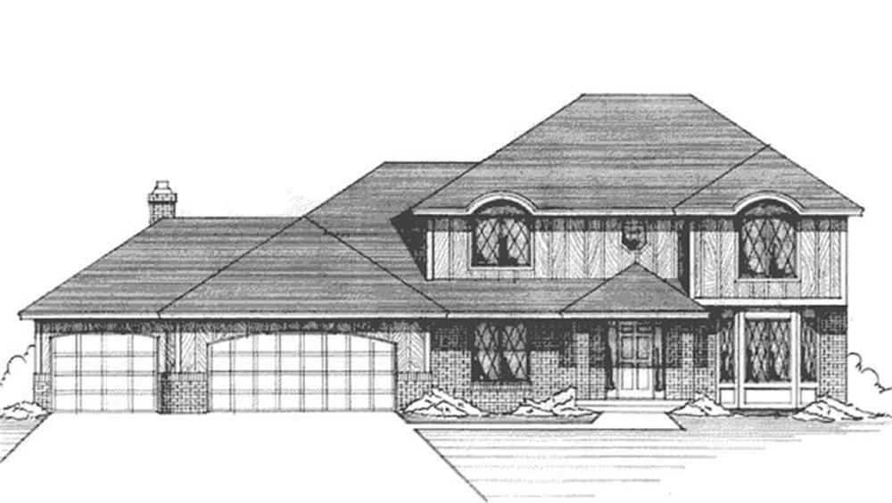 Front view of Contemporary home (ThePlanCollection: House Plan #146-1085)