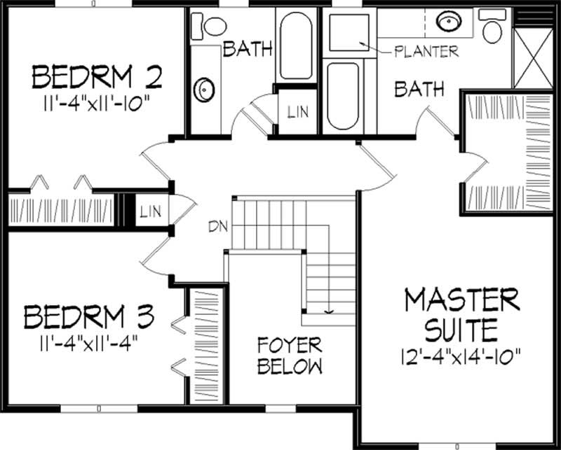 Floor Plan Second Story of Plan #146-1085