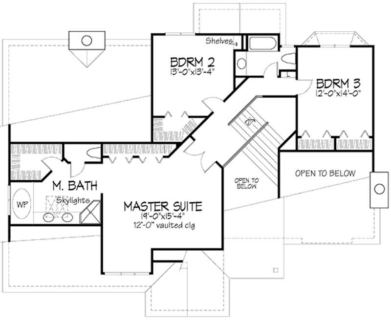 Floor Plan Second Story of Country Plan #146-1087