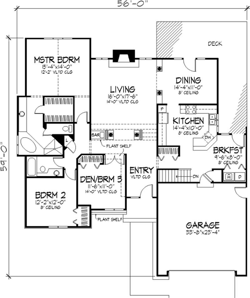 Floor Plan First Story of Country Plan #146-1102