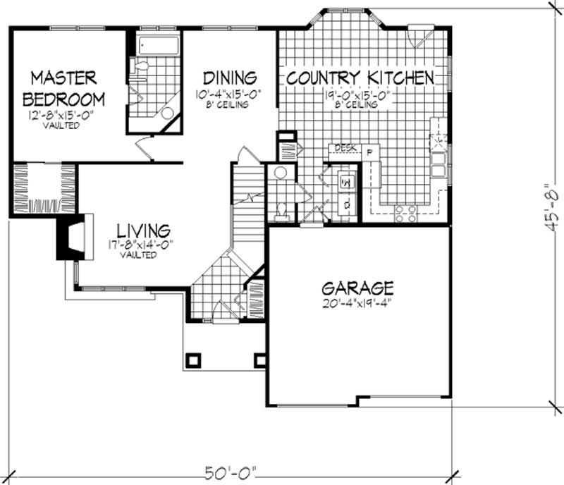 Floor Plan First Story of Cape Cod Plan #146-1103