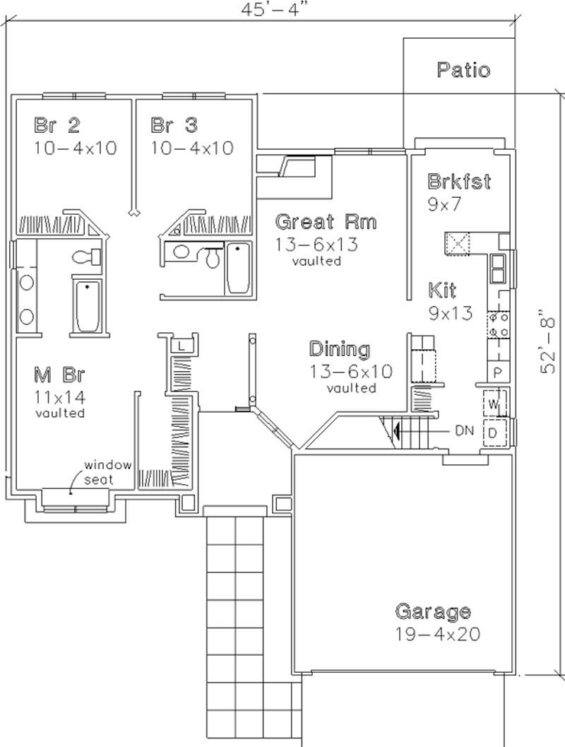 Floor Plan First Story of Country Plan #146-1106