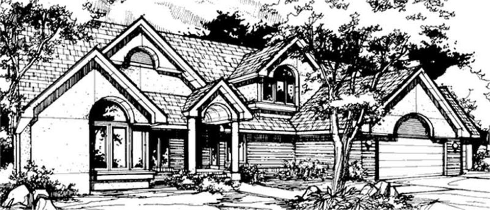 Front view of Luxury home (ThePlanCollection: House Plan #146-1119)