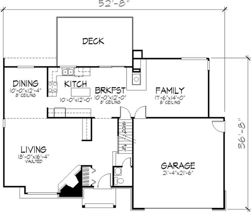 Floor Plan First Story of Country Plan #146-1120
