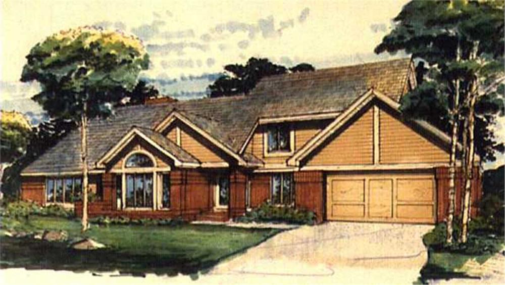 Front view of Contemporary home (ThePlanCollection: House Plan #146-1121)