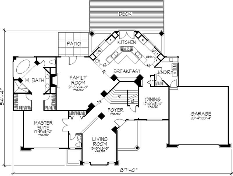 Floor Plan First Story of Cape Cod Plan #146-1121